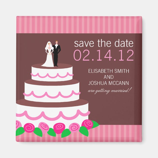 Wedding Cake Collection Save the Date Magnet (Front)