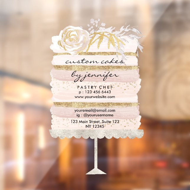 Wedding cake cutout gold glitter event planner window cling (Sheet 2)