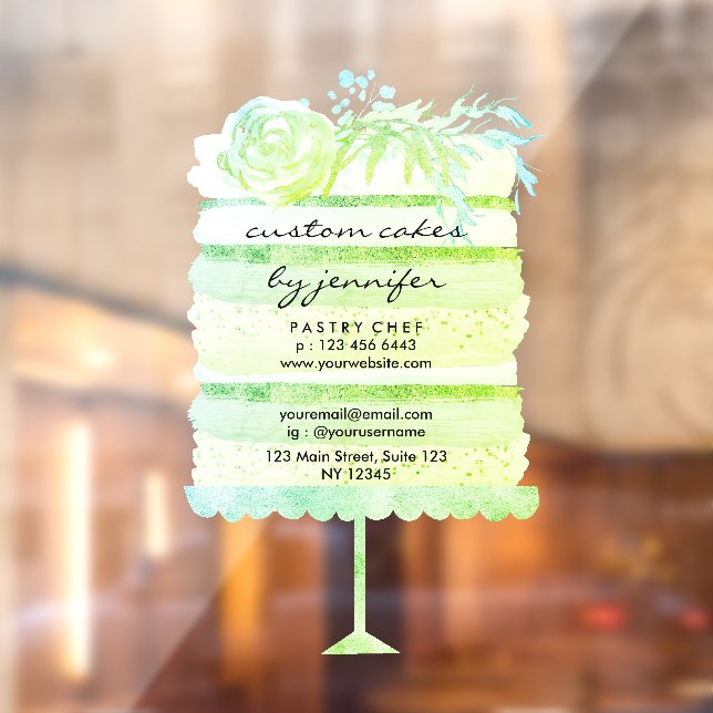 Wedding cake cutout green event planner window cling (Sheet 2)