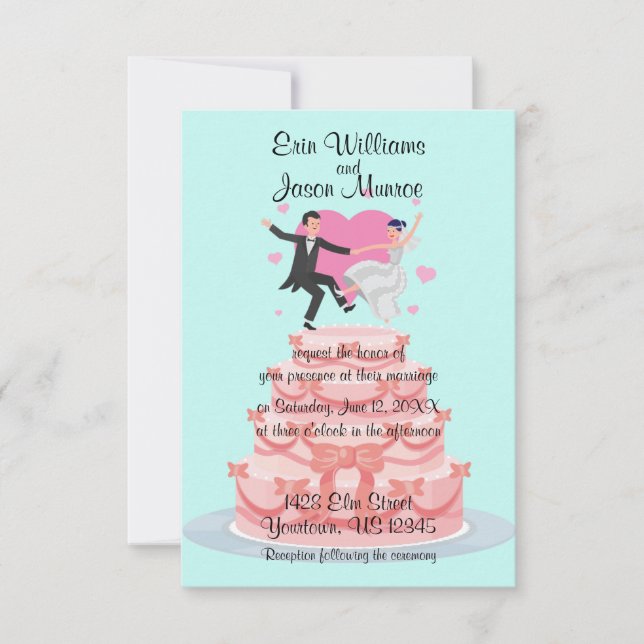 Wedding Cake Dance Wedding Invitation (Front)
