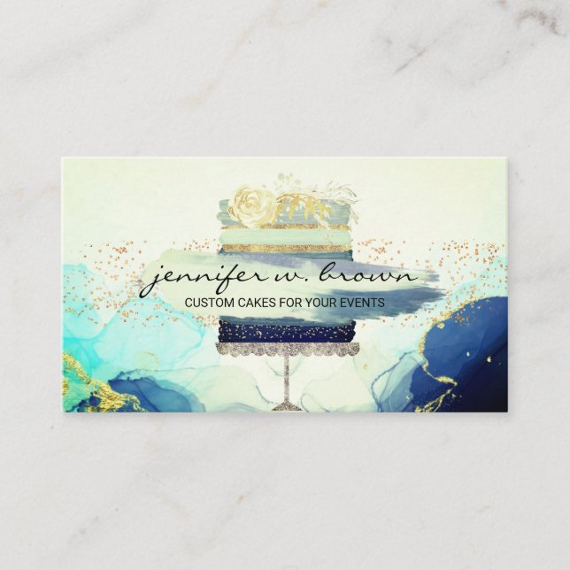 Wedding Cake Decor Baker Business Card (Front)