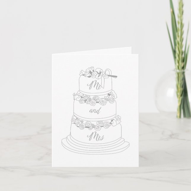 Wedding Cake Design Mr & Mrs Card (Front)