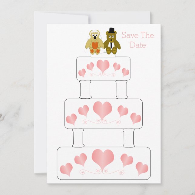 Wedding Cake Design Wedding Save The Date (Front)