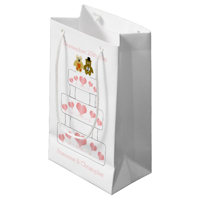 Wedding Cake Design Wedding Small Gift Bag (Front Angled)