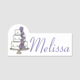Wedding Cake Engagement Bridal Shower Bakery Name Tag