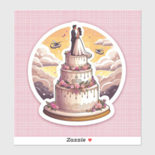Wedding cake illustrations in sticker form, custom