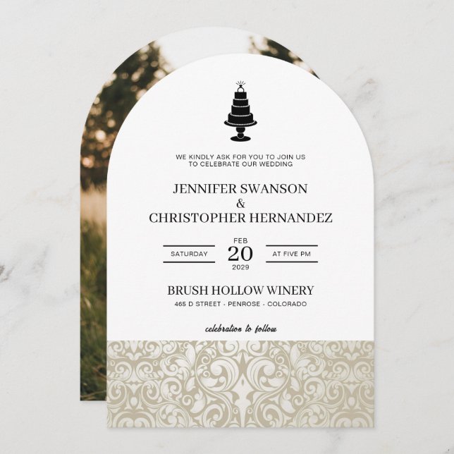 Wedding Cake Invitation (Front/Back)