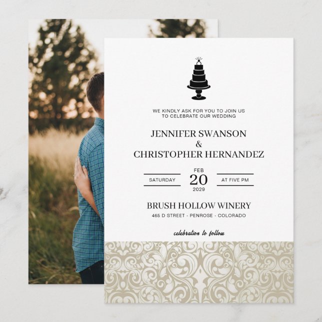 Wedding Cake Invitation (Front/Back)