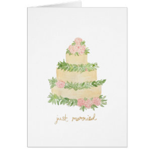 wedding cake just married card