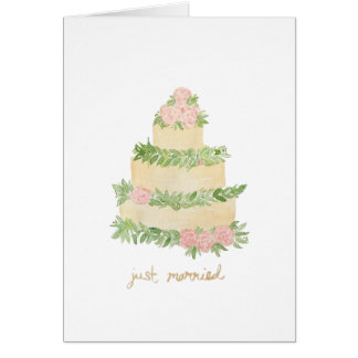 wedding cake just married card