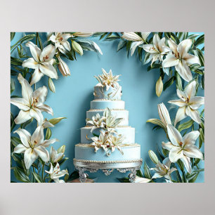 Wedding Cake Lily Flowers Bridal Shower Decor