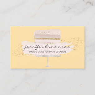 Wedding Cake Logo Occasion Party Sweets yellow Business Card