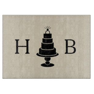Wedding Cake Monogram Cutting Board