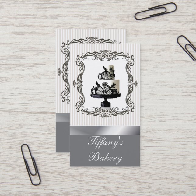 Wedding Cake Pastry Chef Bakery Business Card (Front/Back In Situ)