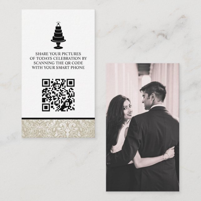 Wedding Cake Photo Sharing Enclosure Card (Front/Back)