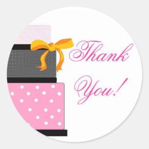Wedding Cake Pink and Black Classic Round Sticker