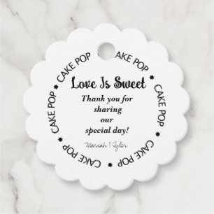 Wedding Cake pop flavour tags, Wedding favours Favour Tags