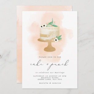Wedding Cake & Punch Reception Watercolor Invitation