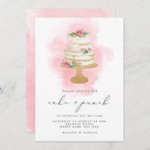 Wedding Cake & Punch Reception Watercolor Invitation