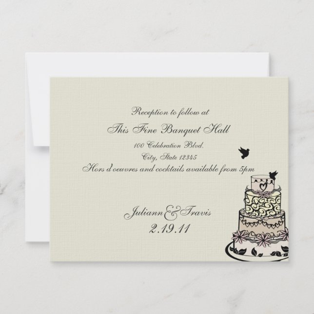 Wedding Cake/ Reception Card (Front)