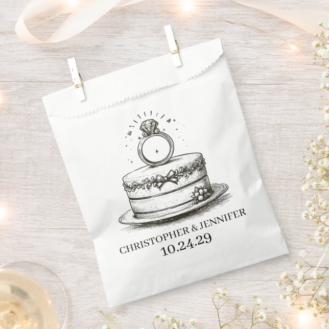Wedding Cake Ring Favour Bags (Clipped)
