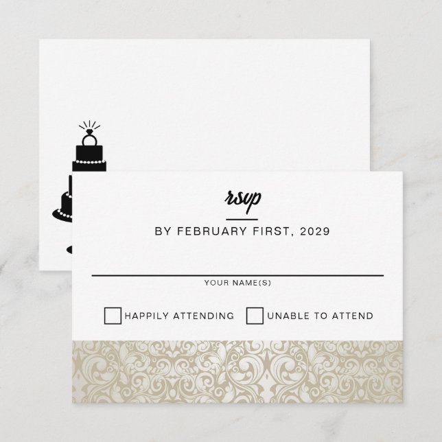Wedding Cake RSVP Card (Front/Back)