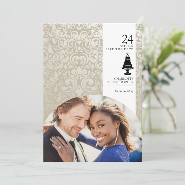 Wedding Cake Save The Date (Standing Front)