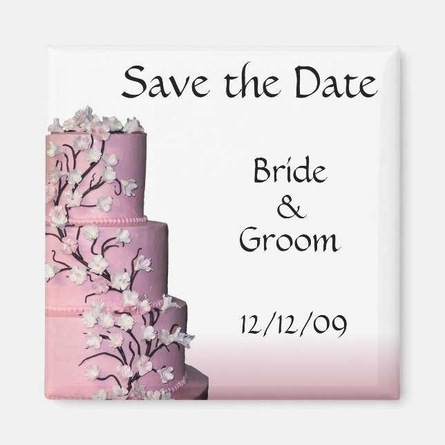 Wedding Cake Save the Date Magnets (Front)