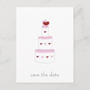 Wedding cake "Save the Date" postcard