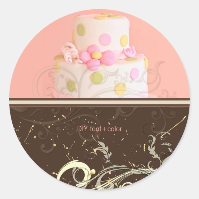 Wedding Cake stickers/bakers/pastry chef Classic Round Sticker (Front)