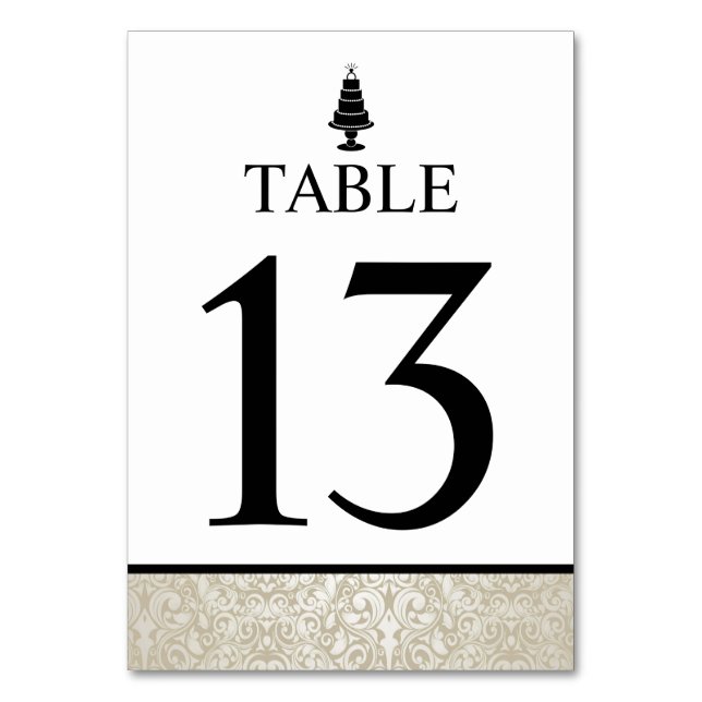 Wedding Cake Table Number (Front)