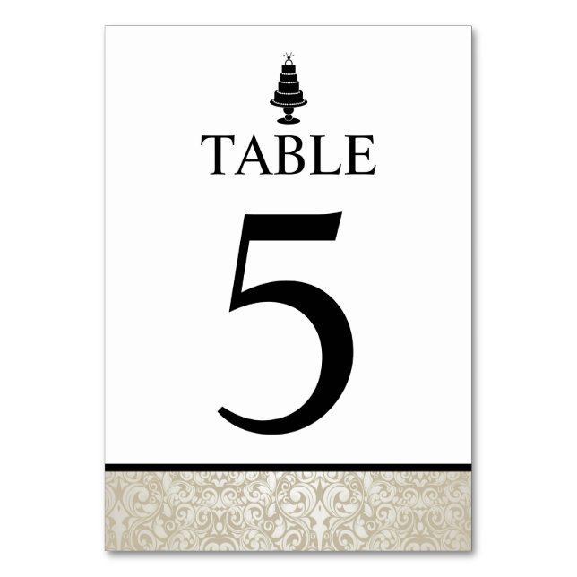 Wedding Cake Table Number (Front)