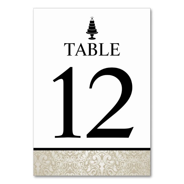 Wedding Cake Table Number (Front)
