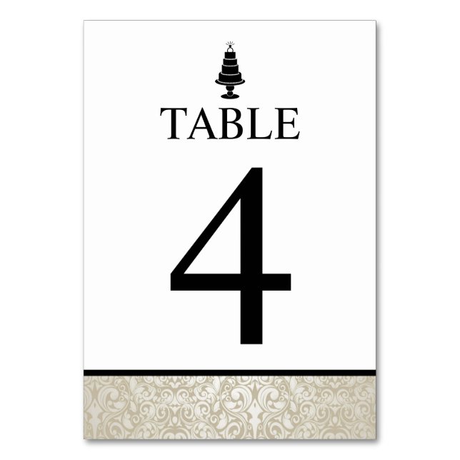 Wedding Cake Table Number (Front)