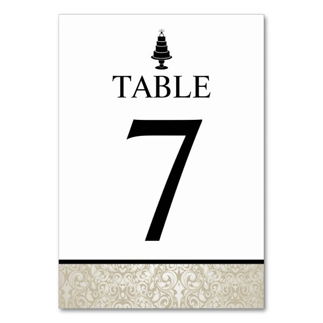 Wedding Cake Table Number (Front)