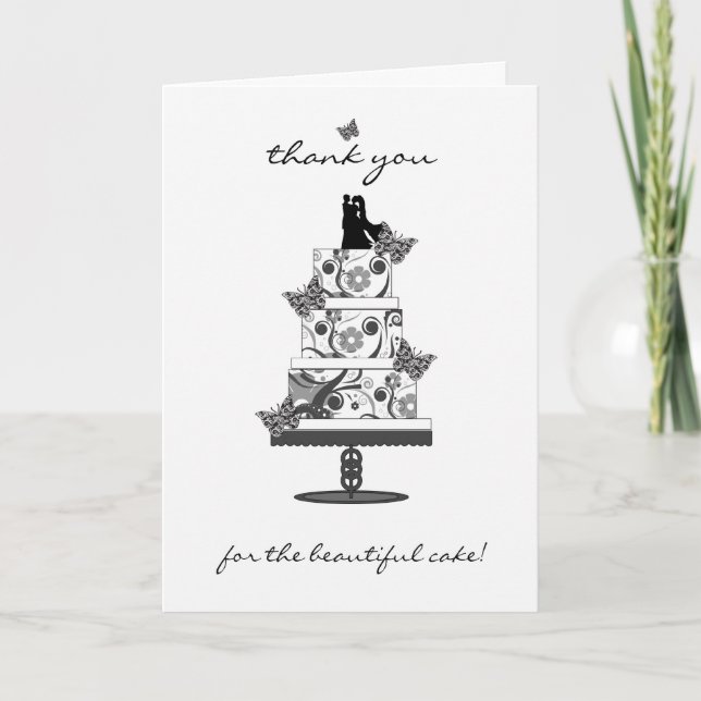 wedding cake thank you card - thank you for the be (Front)