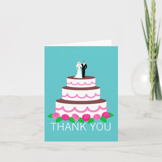 Wedding Cake Thank You Note Cards (Front)
