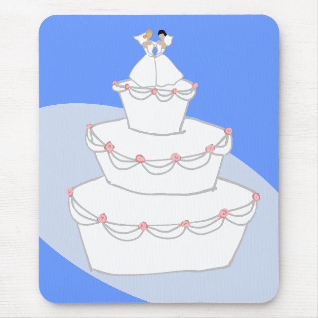 Wedding Cake Two Brides Mouse Mat (Front)