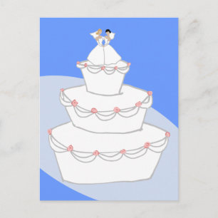 Wedding Cake Two Brides Postcard