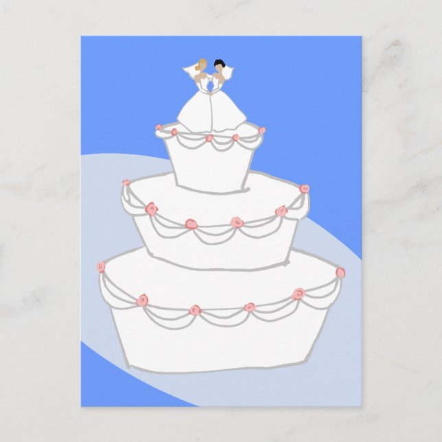 Wedding Cake Two Brides Postcard (Front)
