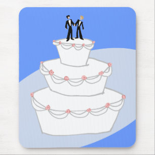 Wedding Cake Two Grooms Mouse Mat