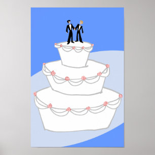 Wedding Cake Two Grooms Poster