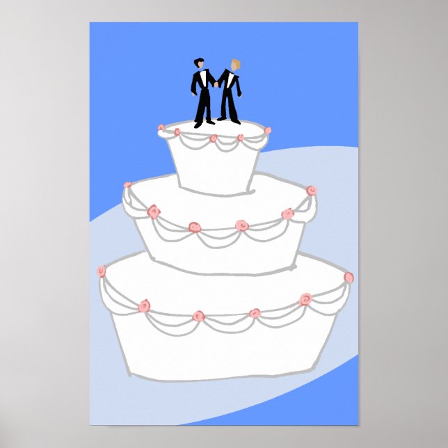Wedding Cake Two Grooms Poster (Front)