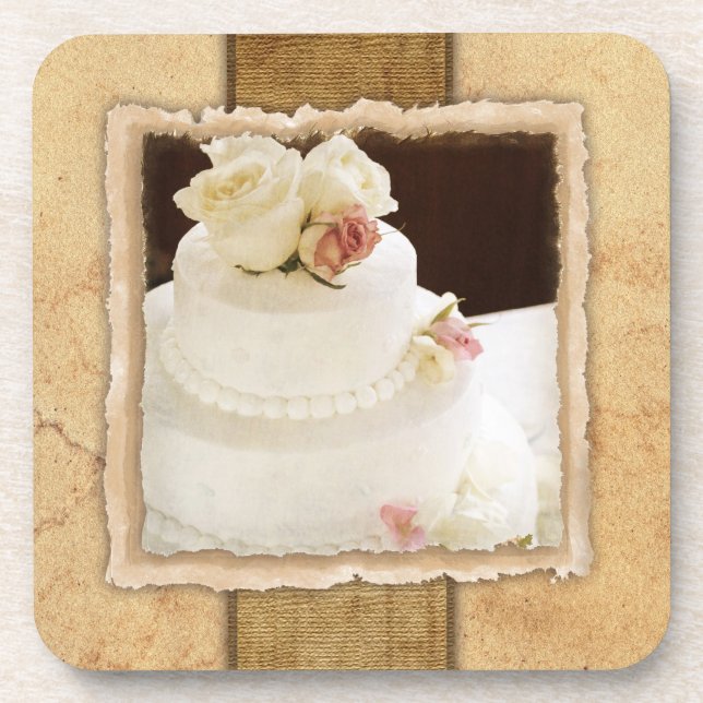 Wedding Cake Vintage Coaster (Front)