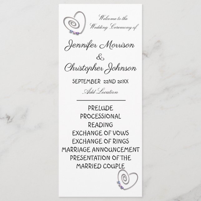 Wedding Cake Wedding Program Programme (Front)