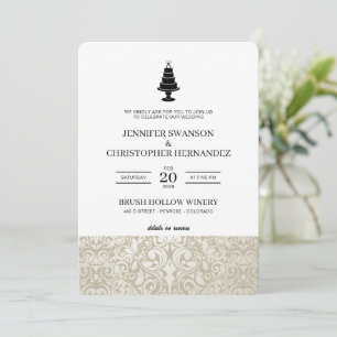 Wedding Cake with Details and QR Code Invitation