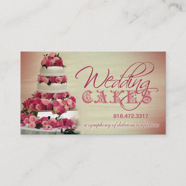 Wedding Cakes Confections Event Planner Business Card (Front)