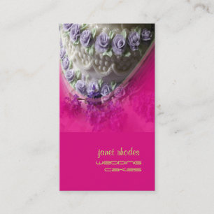 Wedding cakes pastry chef, hot pink business card