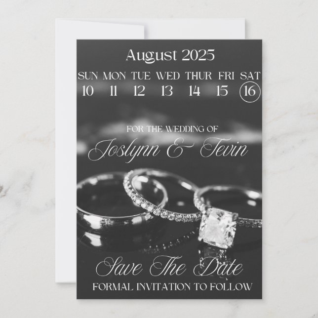 Wedding Calendar Save The Date Fridge Magnet  (Front)
