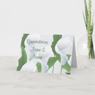 Wedding Calla Lilies Congratulations Greeting Card